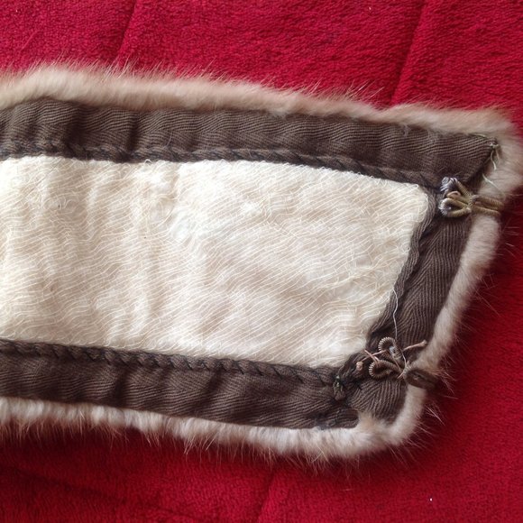 Vintage Brown/Tan Genuine Mink Collar - Picture 5 of 6